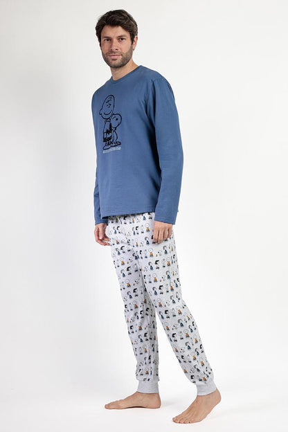 PIGIAMA UOMO BLU PEANUTS 63015 SNOOPY PEANUTS 