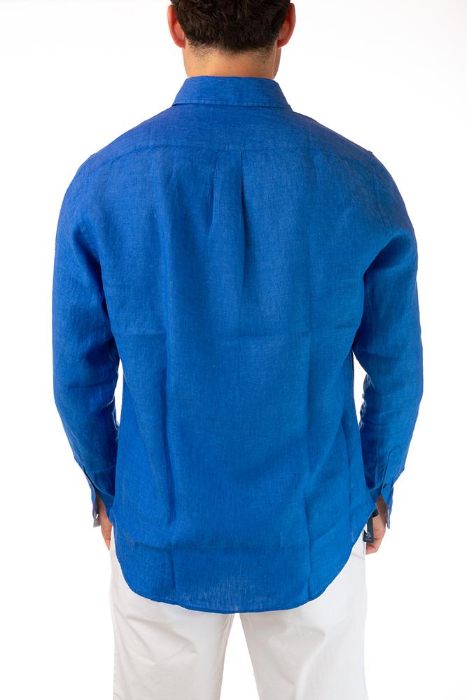 MAGLIA CAMICIA UOMO  AZZURRO CRL014 010883 854 HARMONT&BLAINE 