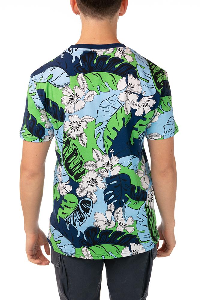 MAGLIA Uomo MOSCHINO T-SHIRT   Blu fantasia