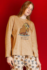 PIGIAMA DONNA CAMMELLO DISNEY 63676 LOVE DINNER DISNEY 