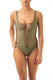 INTERO Donna PIN UP senza Imbottitura  slip brasiliana Verde