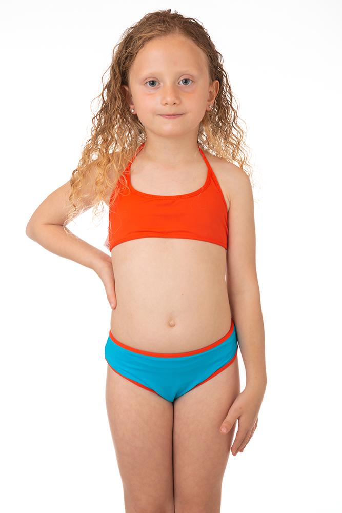 BIKINI BAMBINA  CELESTE/ARANCIO NALA MEDITATIONARANCIO BE BEACH 