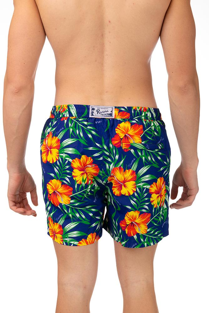 BOXER MOLLA UOMO  BLU PRINTED IBISCUSBLU ROY ROGER'S 