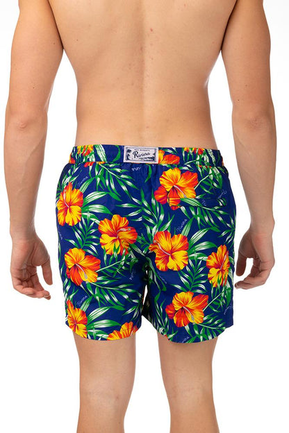 BOXER MOLLA UOMO  BLU PRINTED IBISCUSBLU ROY ROGER'S 