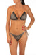 BIKINI Donna PIN UP TRIANGOLO  slip con fiocchi Nero