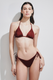 BIKINI Donna MATINEE TRIANGOLO  slip brasiliana con lacci Bordeau