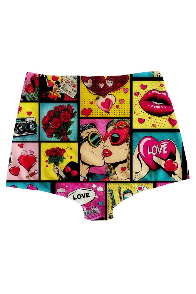 MIX SLIP DONNA  GIALLO HIGH WAIST CRAZY IN LOVE HAPPY UNDIES 