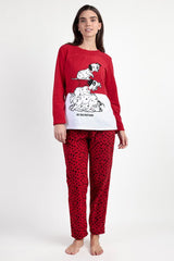 PIGIAMA DONNA ROSSO DISNEY 63671 MICROPOLAR DALMATIANS DISNEY 