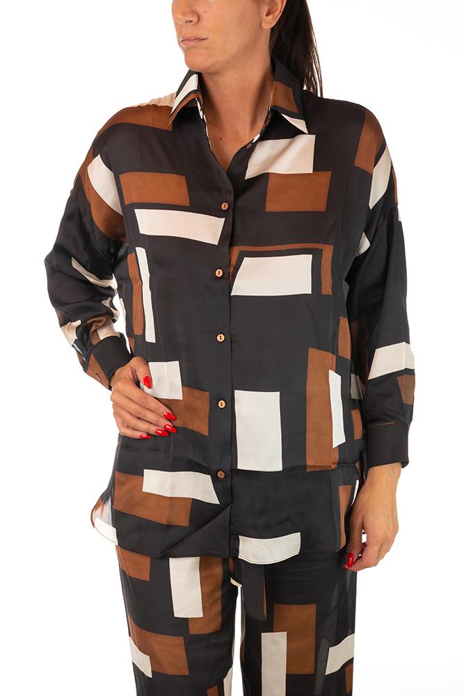 MAGLIA CAMICIA DONNA  NERO