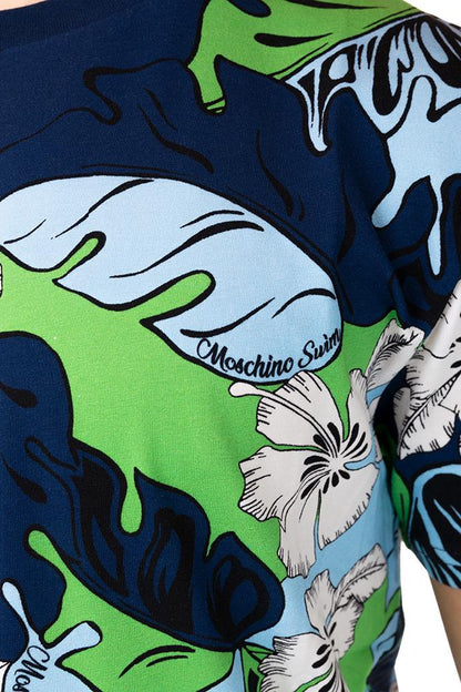 MAGLIA Uomo MOSCHINO T-SHIRT   Blu fantasia