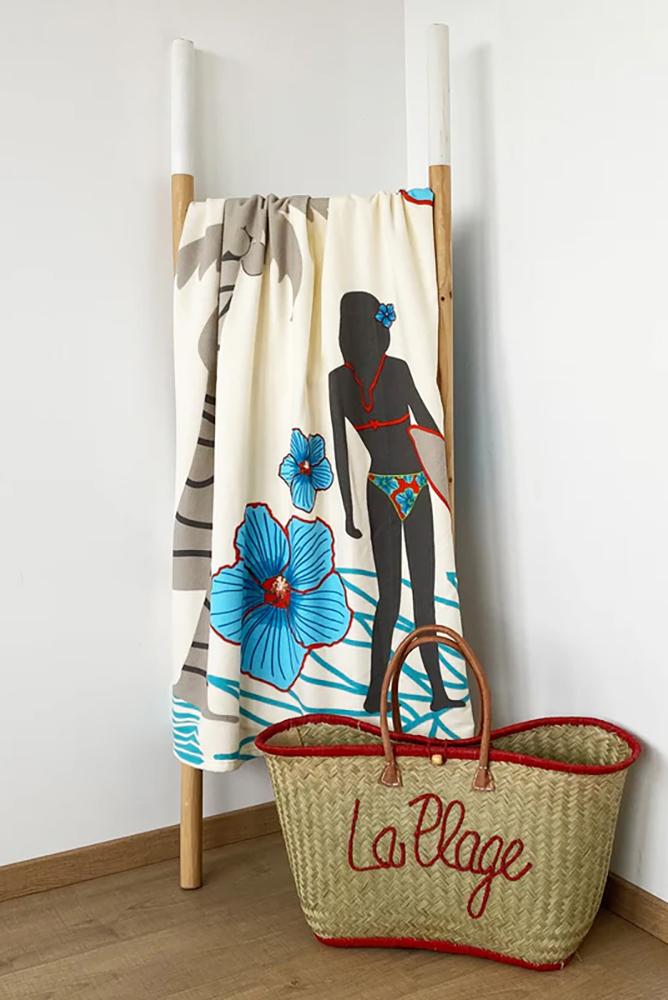 TELO MARE MICROFIBRA UNISEX  BEIGE SANDIA SURFTIME COMPTOIR DE LA PLAGE 