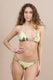 BIKINI Donna MISS BIKINI TRIANGOLO  slip brasiliana con lacci Fantasia giallo/verde