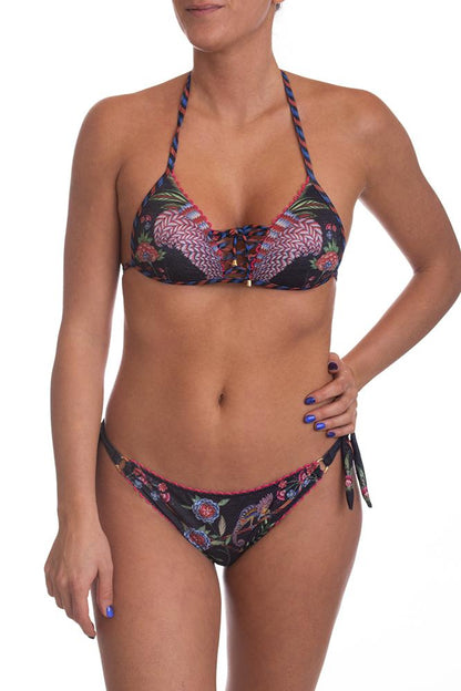 BIKINI Donna PIN UP TRIANGOLO   Nero
