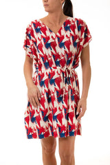 KAFTANO DONNA  ROSSO/BLU CLEO CILE BE BEACH 