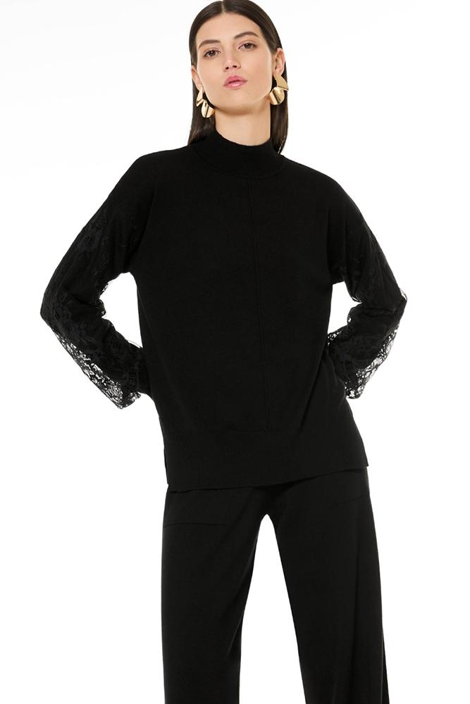 MAGLIA DONNA NERA BC50 NERO VERDISSIMA 