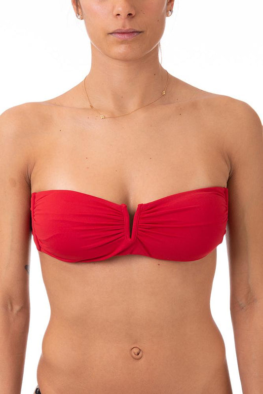 MIX REGGISENO FASCIA DONNA  ROSSO SCURO ADELE REDV BE BEACH 
