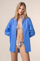CAMICIA DONNA AZZURRA MF25-0106 SB ME FUI 