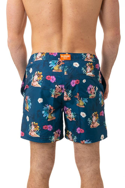 BOXER MOLLA UOMO  NAVY H33115 07NAVY SUN 68 