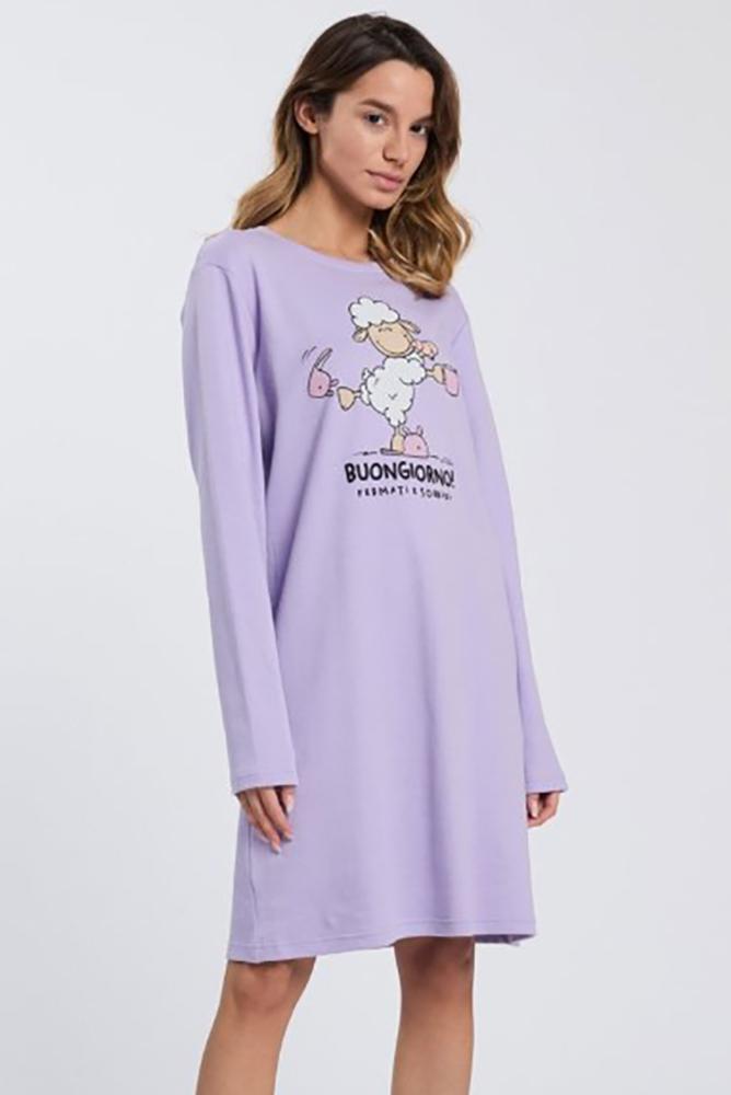 CAMICIA DA NOTTE DONNA LILLA