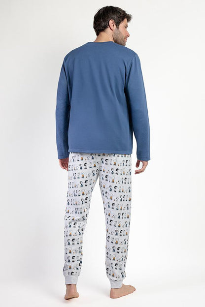 PIGIAMA UOMO BLU PEANUTS 63015 SNOOPY PEANUTS 