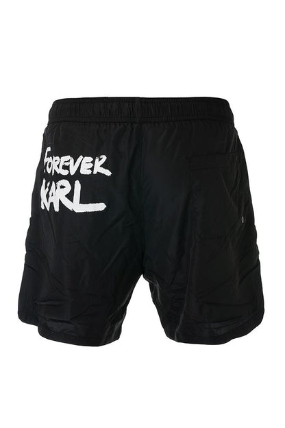 BOXER Uomo KARL LAGERFELD con elastico  LUNGO Nero