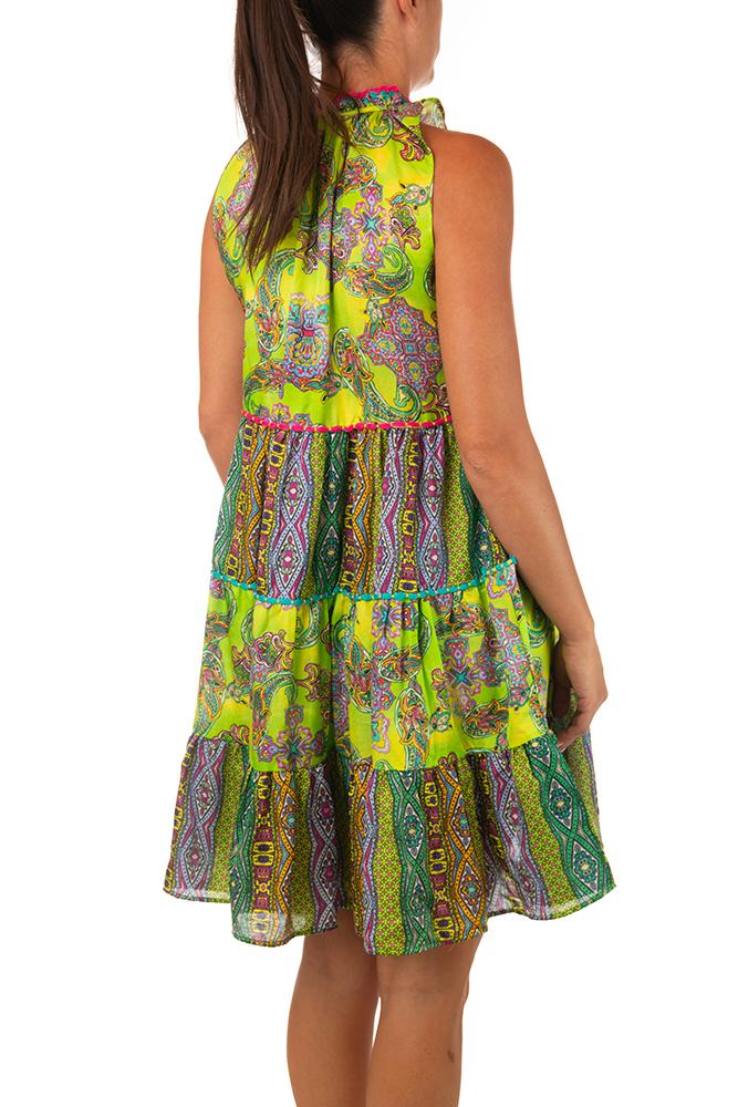 ABITO DONNA  VERDE DE131 20 VERDE LAETITIA BEACHWEAR 