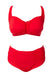 BIKINI Donna BERNE' MABEL BRASSIERE Coppa D slip Alto Rosso