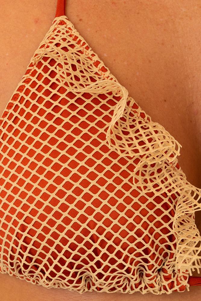 BIKINI TRIANGOLO DONNA  ARANCIO PF002F 12 PIN UP 