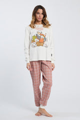 PIGIAMA DONNA BIANCO 6774 GRATTINI HAPPY PEOPLE 