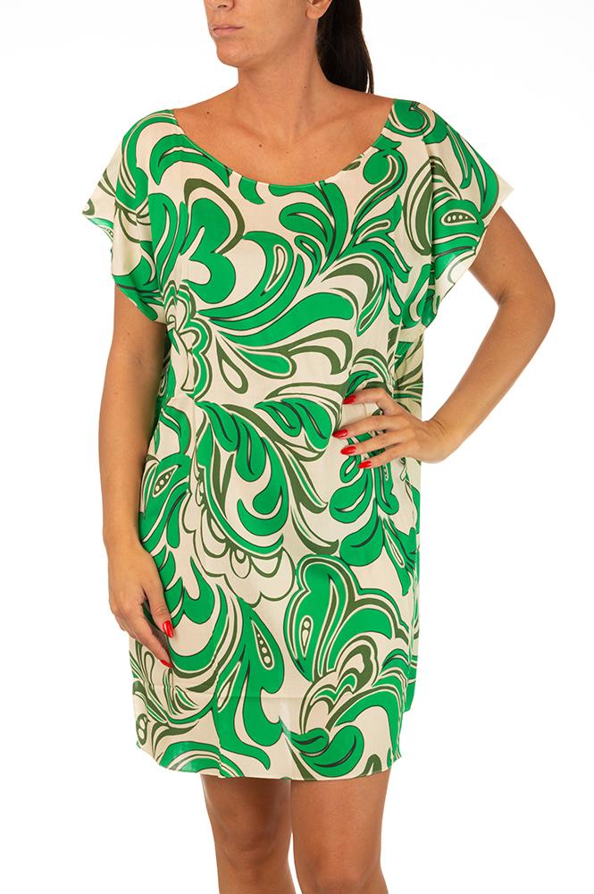ABITO DONNA  VERDE PEPLO VERDE OLIVIA 