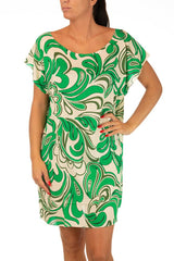 ABITO DONNA  VERDE PEPLO VERDE OLIVIA 