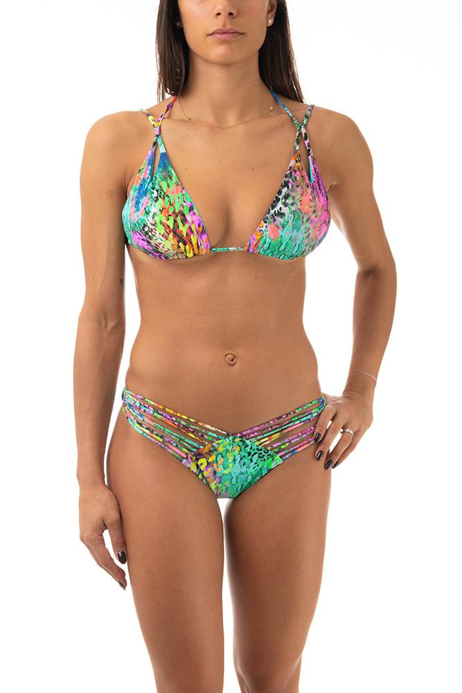 BIKINI TRIANGOLO DONNA  ANIMALIER 787I21 205 ANIMALIER LULI FAMA 