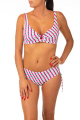 BIKINI FUNZIONALE COPPA C BIANCO/FUCSIA 7049 7053S 02 ROSA GRAZIA BEACH LOVE 