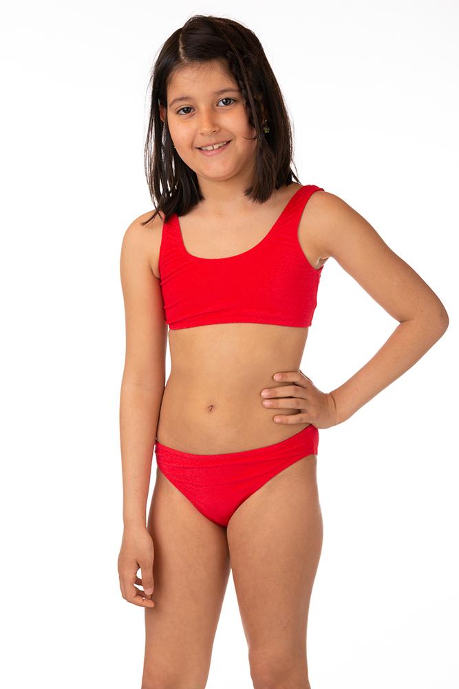 BIKINI BRASSIERE BAMBINA  ROSSO FJ231105 RS FXXK 