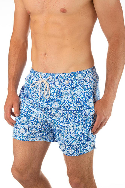 BOXER MOLLA UOMO  AZZURRO RIVIERA MAIOLICA ROY ROGER'S 