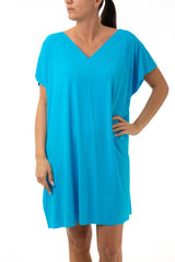 KAFTANO DONNA  CELESTE/BLU CLEO MEDITATION BE BEACH 