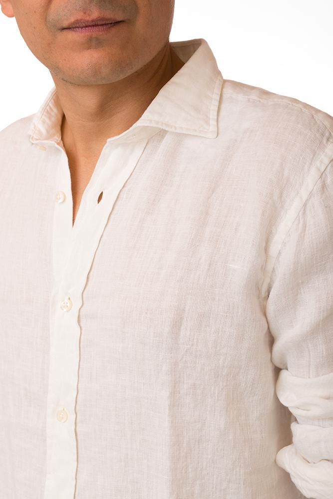 MAGLIA CAMICIA UOMO  BIANCO SHIRTPIERCE OFFWHITE ROY ROGER'S 