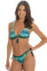 BIKINI Donna PIN UP TRIANGOLO  slip con fiocchi Azzurro