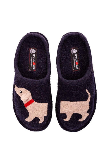 PANTOFOLE AUTUNNO/INVERNO UNISEX  BLU DOGGY WALKSTOFF HAFLINGER 