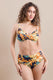 BIKINI Donna OLYMARE FERRETTO Coppa C slip Alto Blu/arancio/oro
