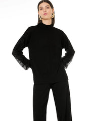 MAGLIA DONNA NERA BC50 NERO VERDISSIMA 