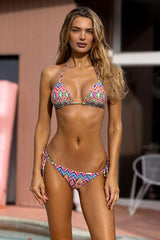 BIKINI TRIANGOLO DONNA  ROSA L77121 MULTICOLOR LULI FAMA 
