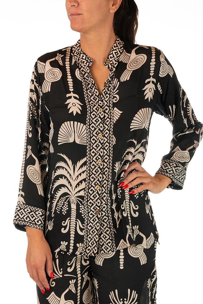 MAGLIA CAMICIA DONNA  NERO