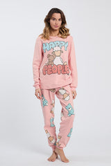 PIGIAMA DONNA ROSA 6691 BEAR HAPPY PEOPLE 