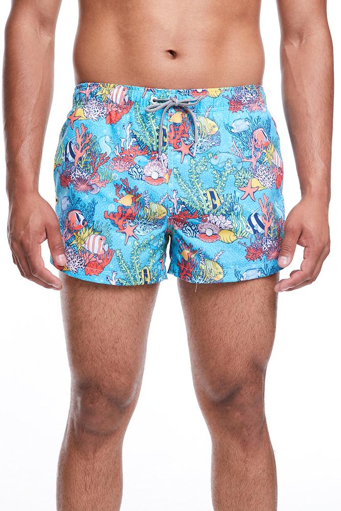 BOXER Uomo BOARDIES con elastico  CORTO Rosso