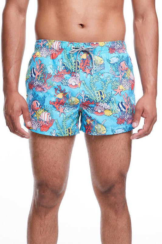 BOXER Uomo BOARDIES con elastico  CORTO Rosso