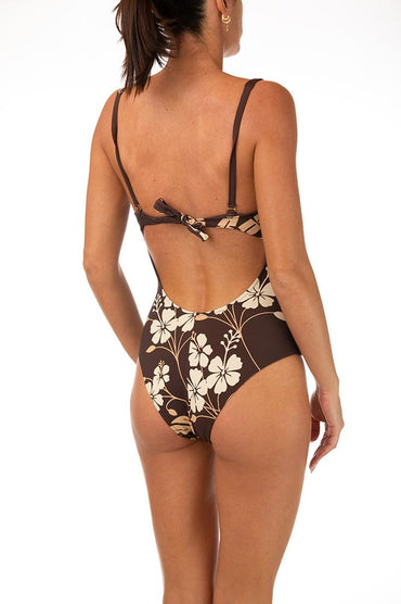 INTERO Donna VALERY con ferretto Coppa D slip coprente Marrone