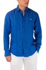 MAGLIA CAMICIA UOMO  AZZURRO CRL014 010883 854 HARMONT&BLAINE 