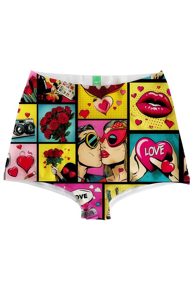 MIX SLIP DONNA  GIALLO HIGH WAIST CRAZY IN LOVE HAPPY UNDIES 