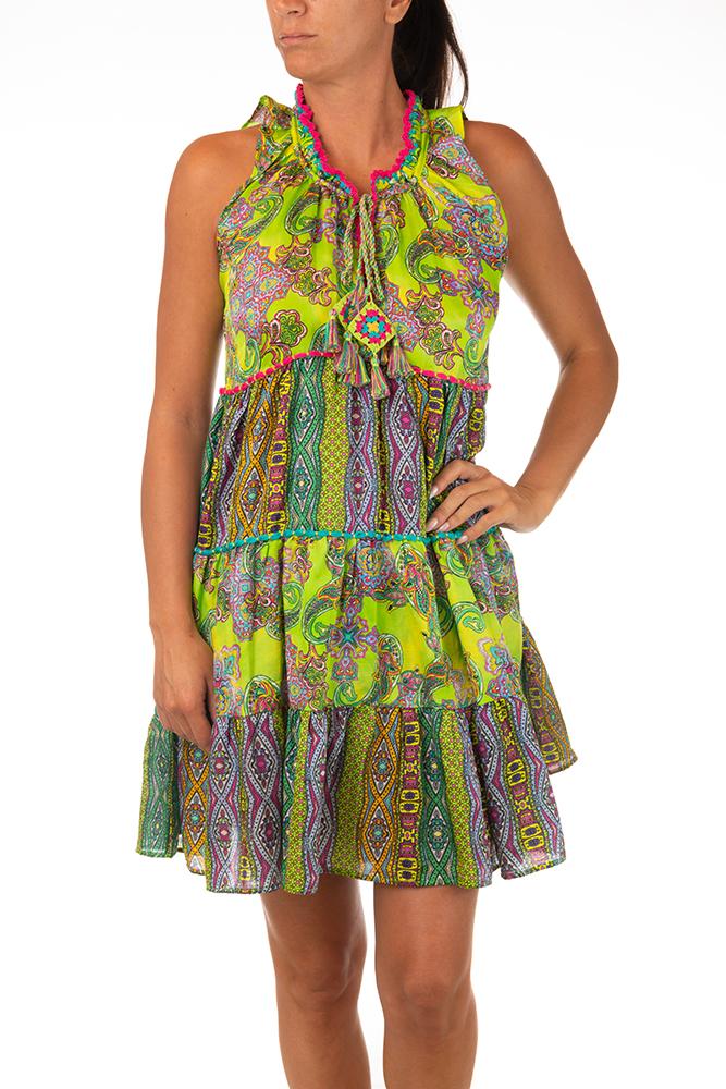 ABITO DONNA  VERDE DE131 20 VERDE LAETITIA BEACHWEAR 